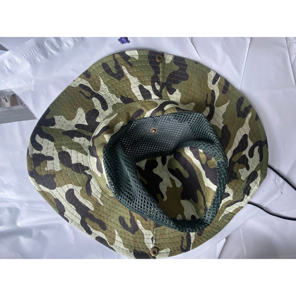 Camouflage Boonie Hat Bucket‎ Hat With Mesh Ventilation Green Brown Camo